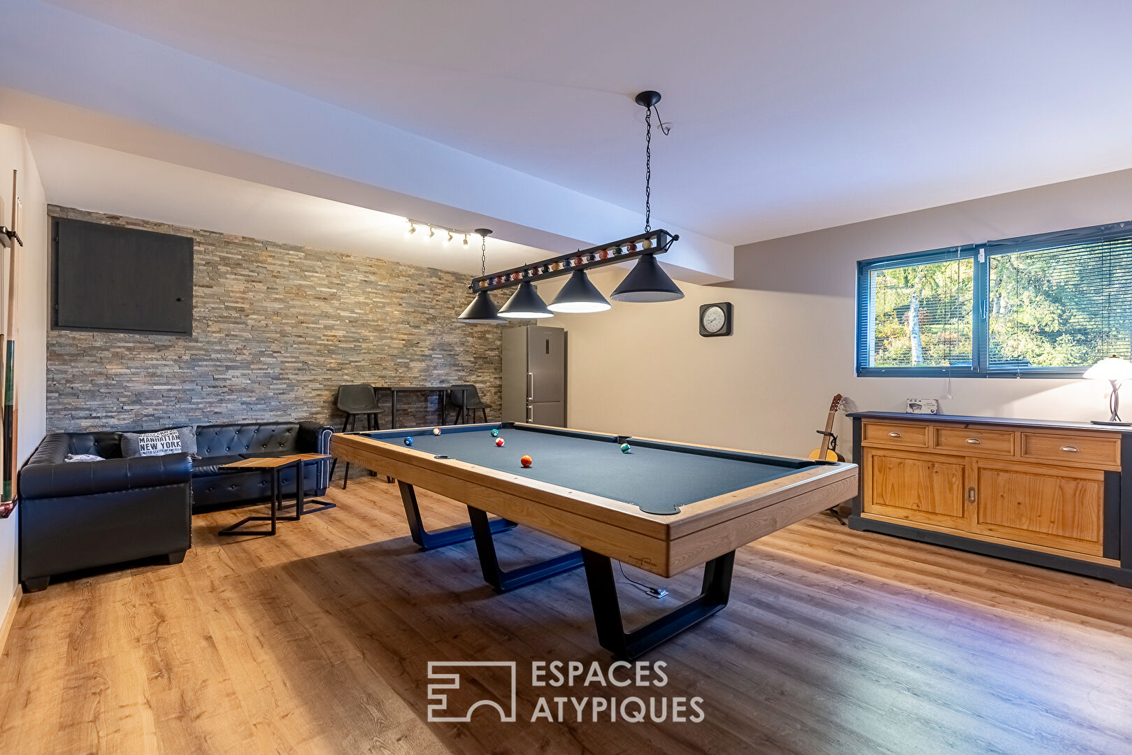 The contemporary chalet close to Switzerland with its unobstructed view and indoor swimming pool