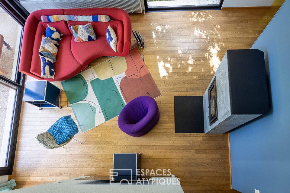 Lumineuse maison d'architecte avec terrain au calme