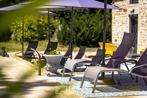 Propriété de charme rénovée au coeur du vignoble jurassien avec chambres d’hôtes et piscine