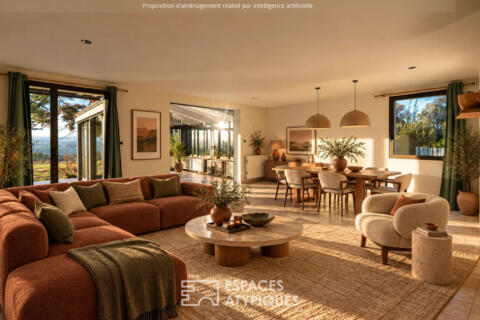 Exceptional villa with its indoor pool and unobstructed view