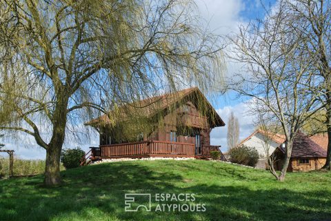 Mountain chalet on the plain near the Lac du Der