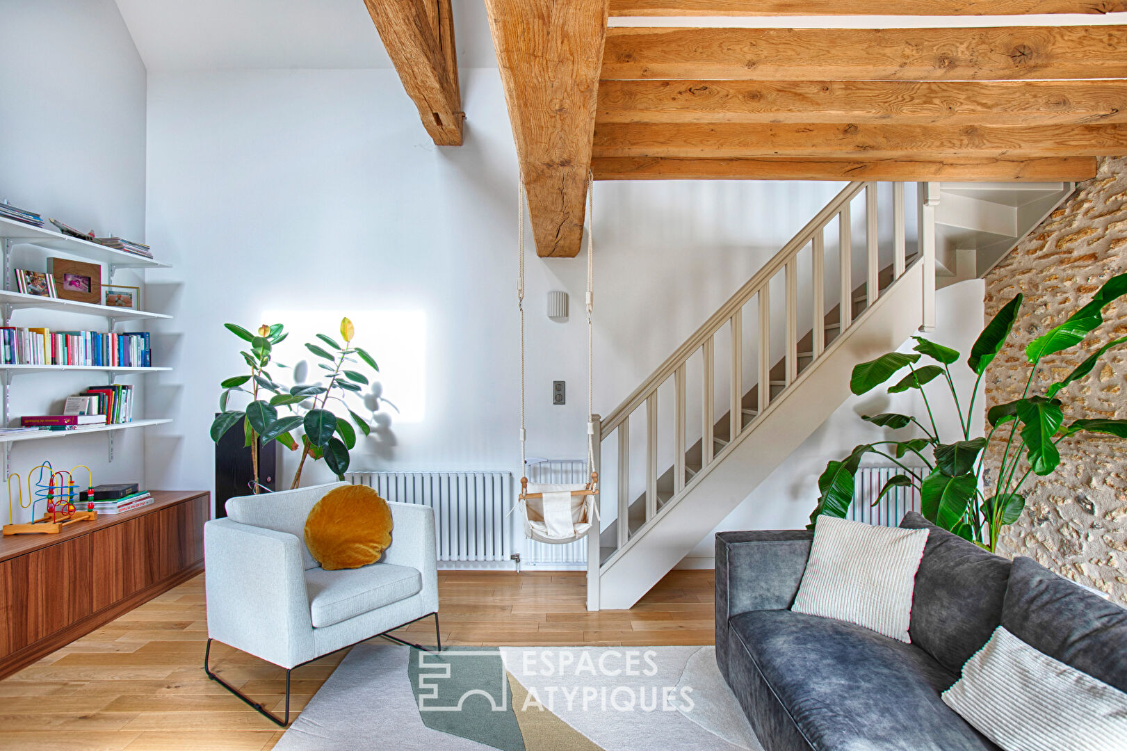 Renovated stone house on the banks of the Eure