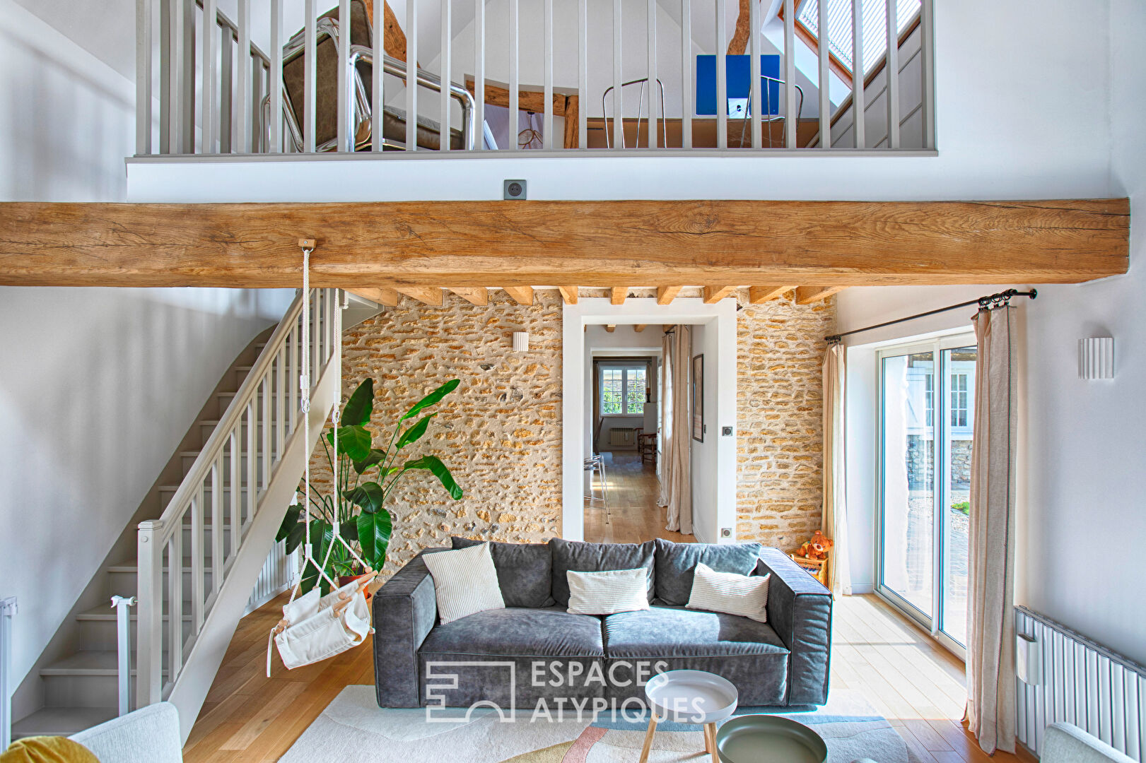 Renovated stone house on the banks of the Eure