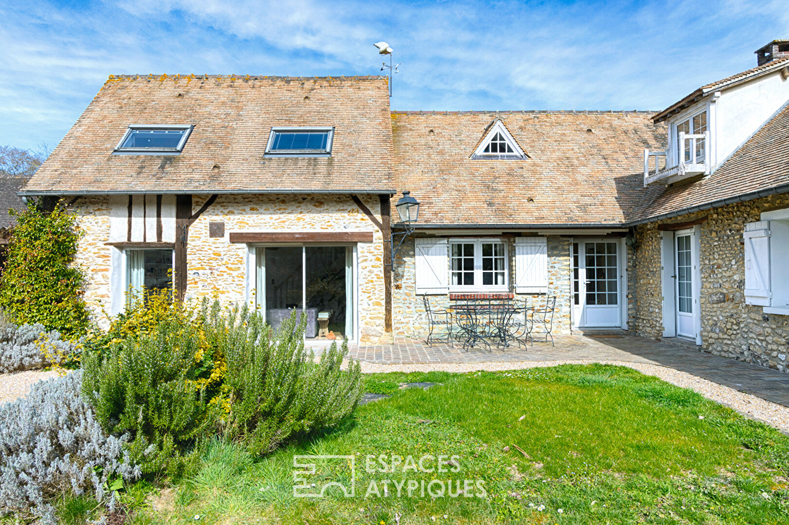 Renovated stone house on the banks of the Eure