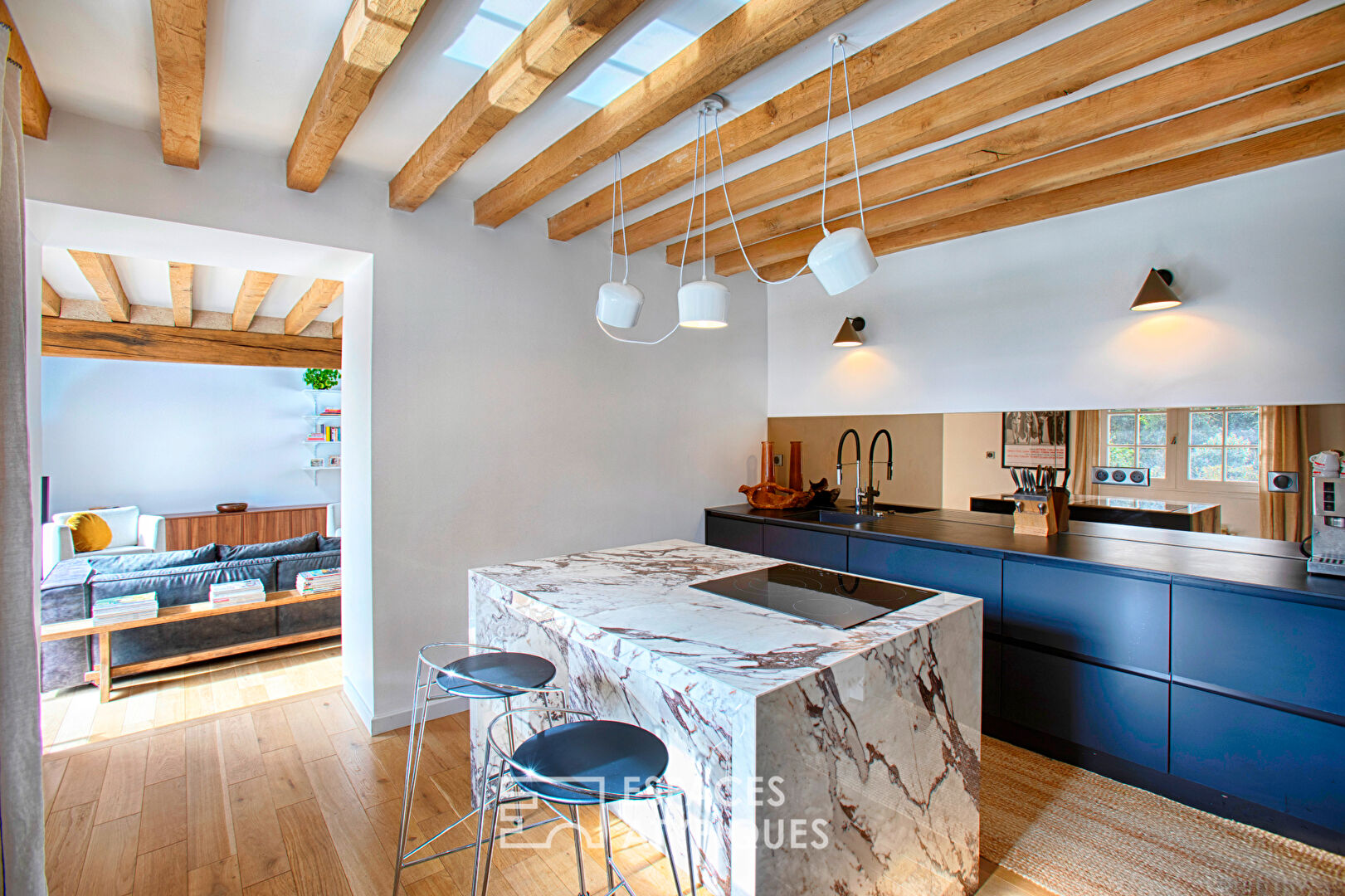 Renovated stone house on the banks of the Eure