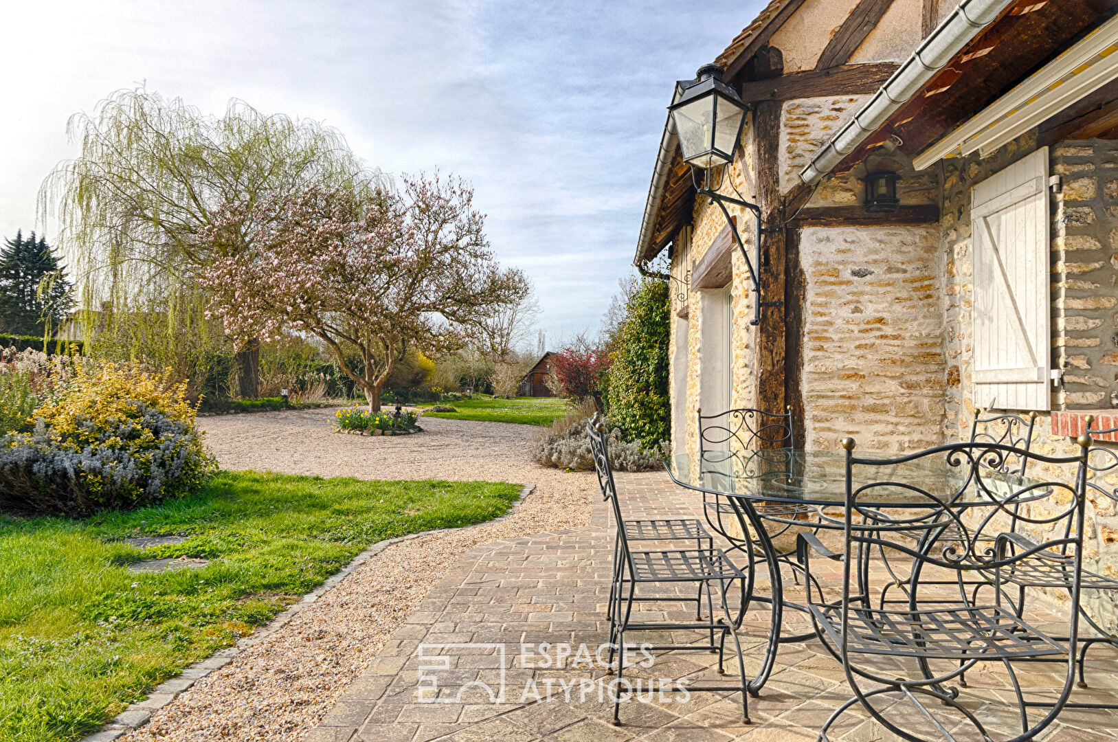 Renovated stone house on the banks of the Eure