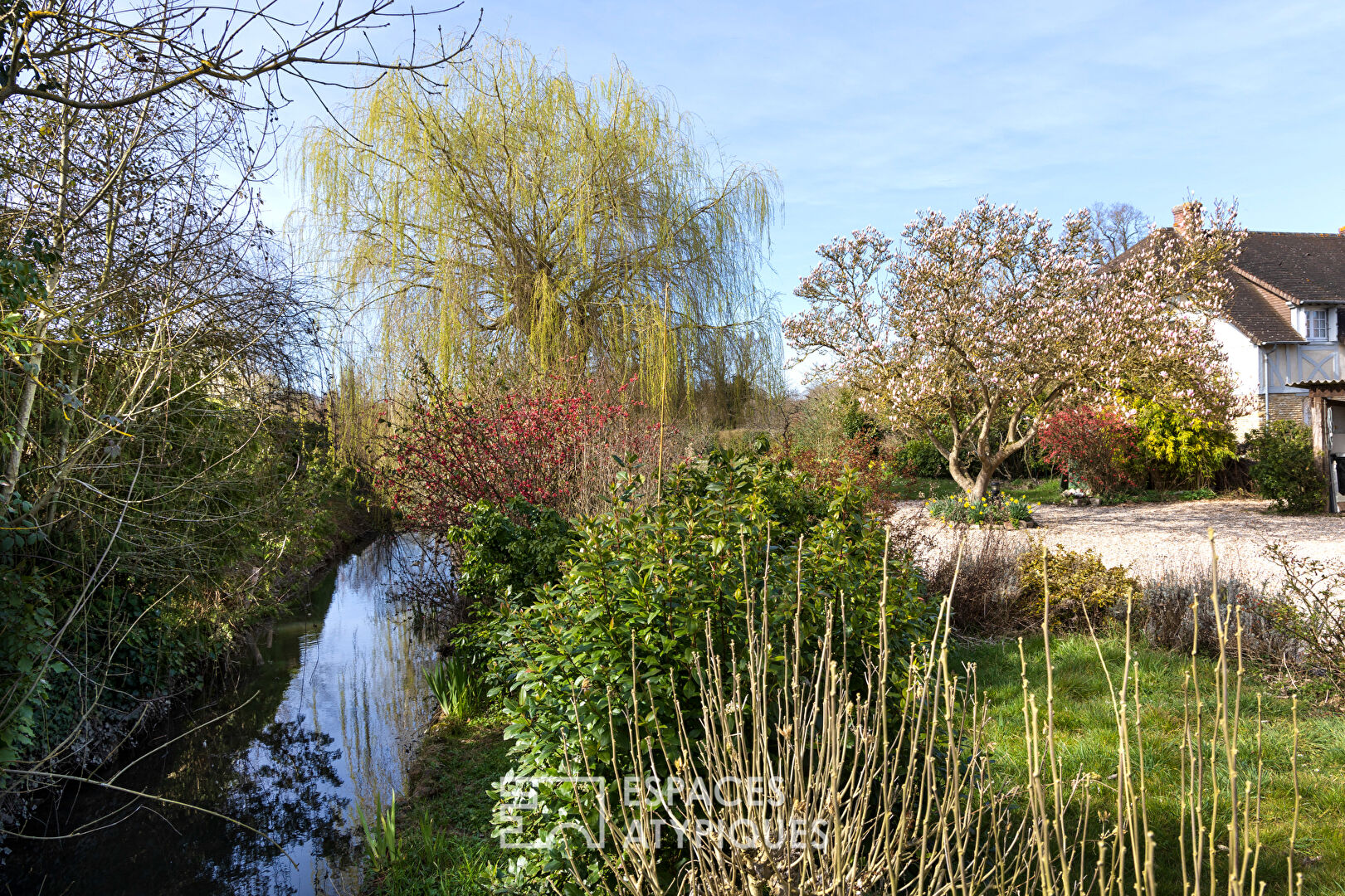Renovated stone house on the banks of the Eure
