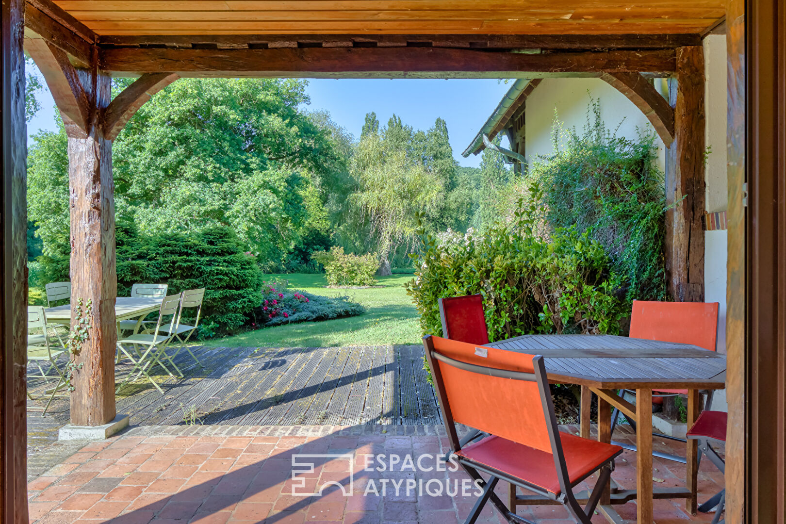 Property crossed by the river in one of the most beautiful villages in France