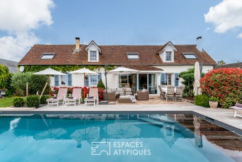 Authentique corps de ferme réhabilité avec piscine