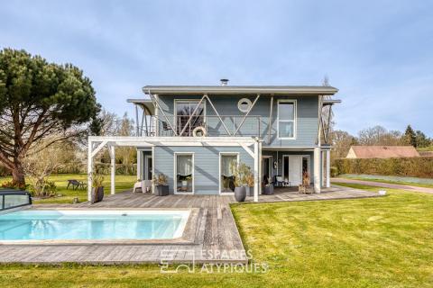 Maison contemporaine en ossature bois avec piscine
