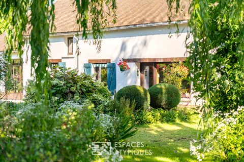 Old renovated barn with charming landscaped garden
