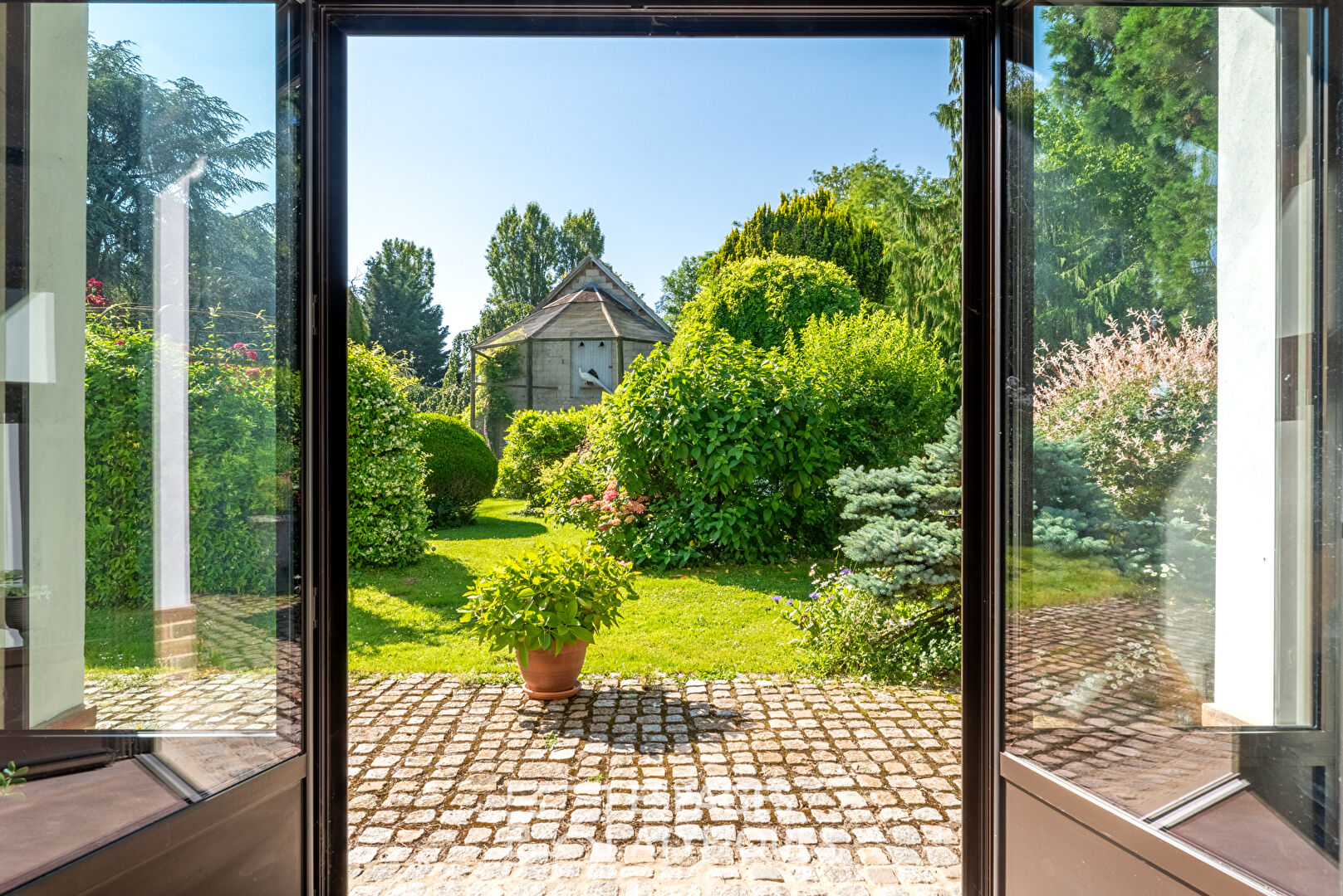 Old renovated barn with charming landscaped garden