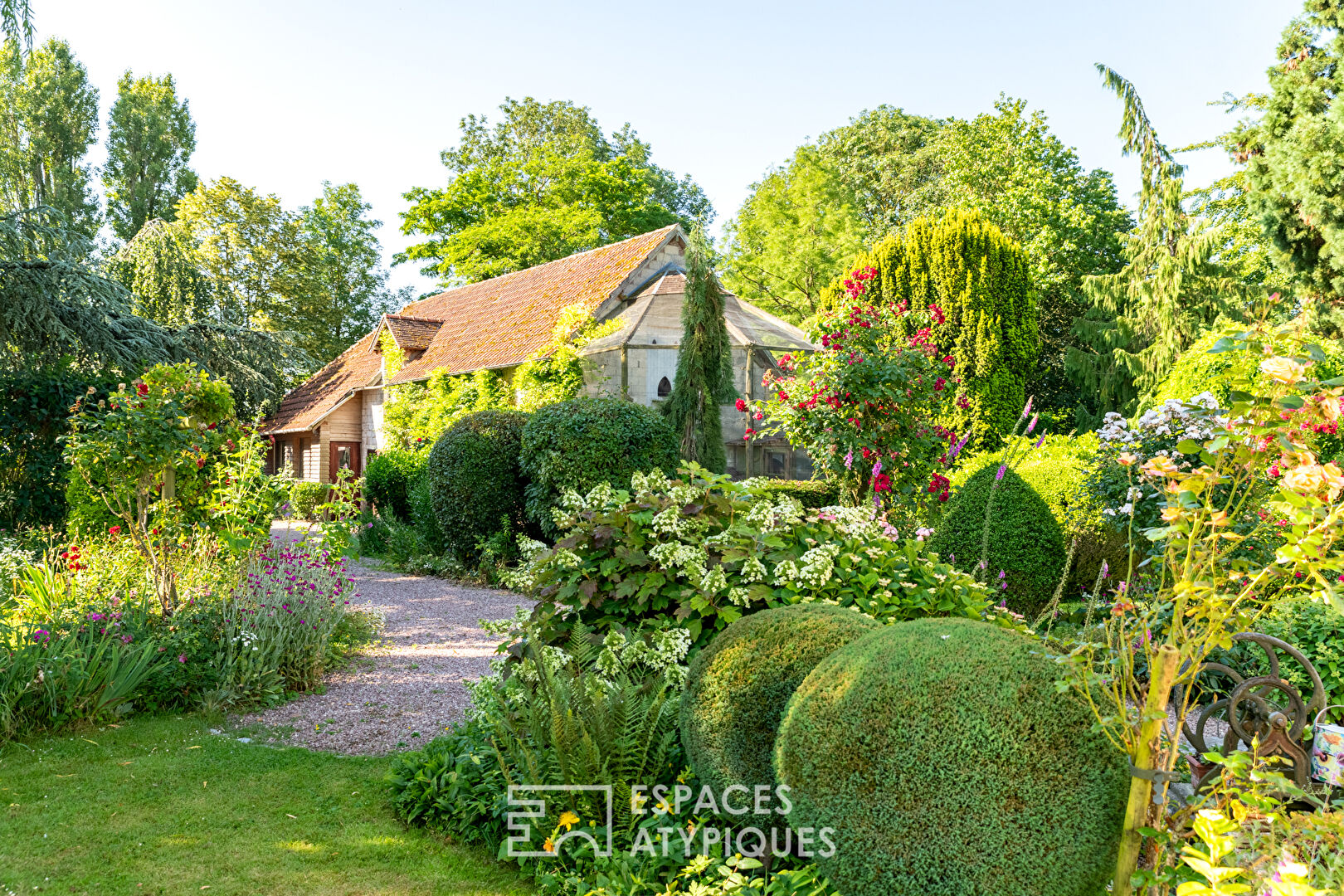 Old renovated barn with charming landscaped garden
