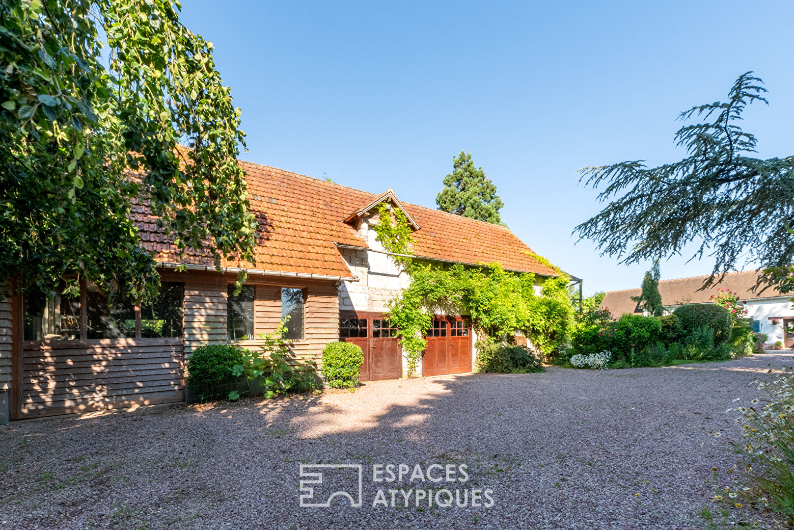 Old renovated barn with charming landscaped garden