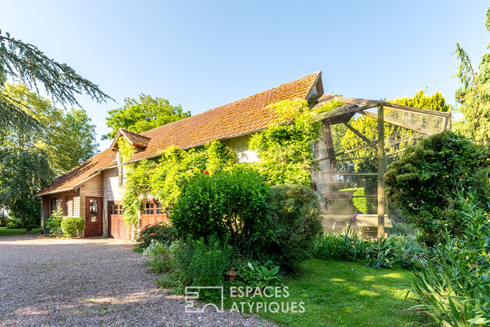 Old renovated barn with charming landscaped garden