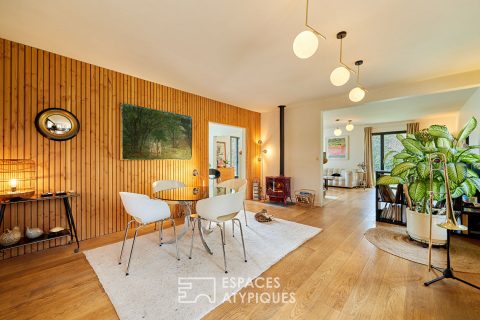 1970s property revisited in wooded park in central Bernay