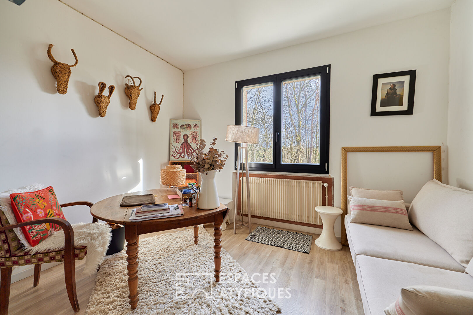 1970s property revisited in wooded park in central Bernay
