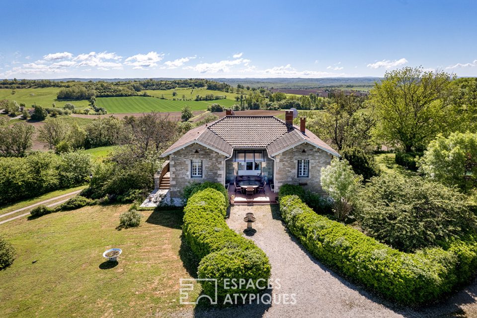 Maison en pierre du Quercy avec vue splendide