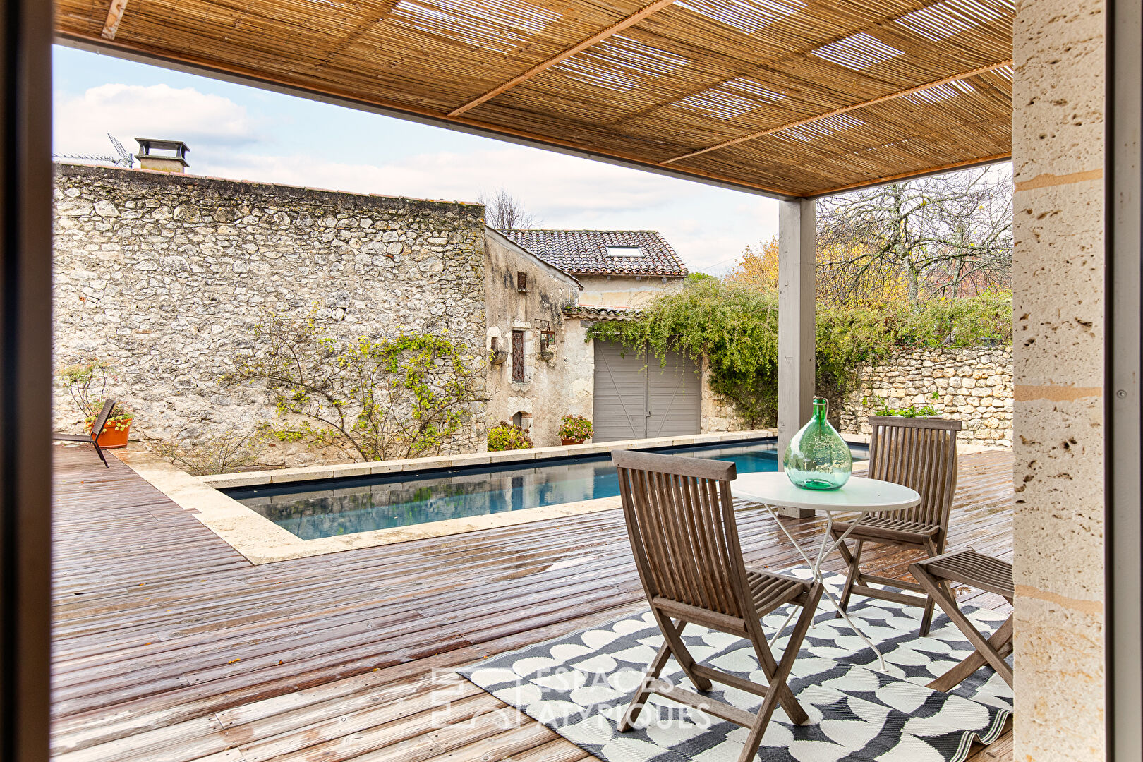 18th century house with swimming pool in the heart of a charming village