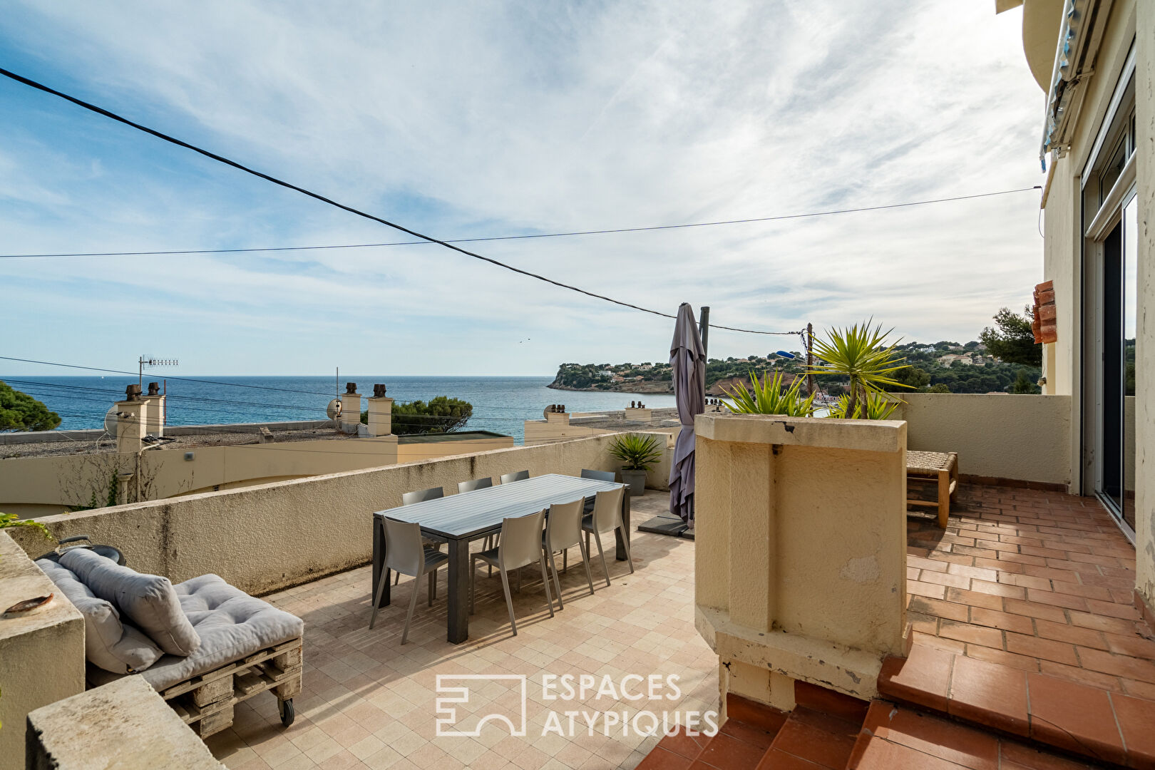 Maison centenaire avec vue mer panoramique