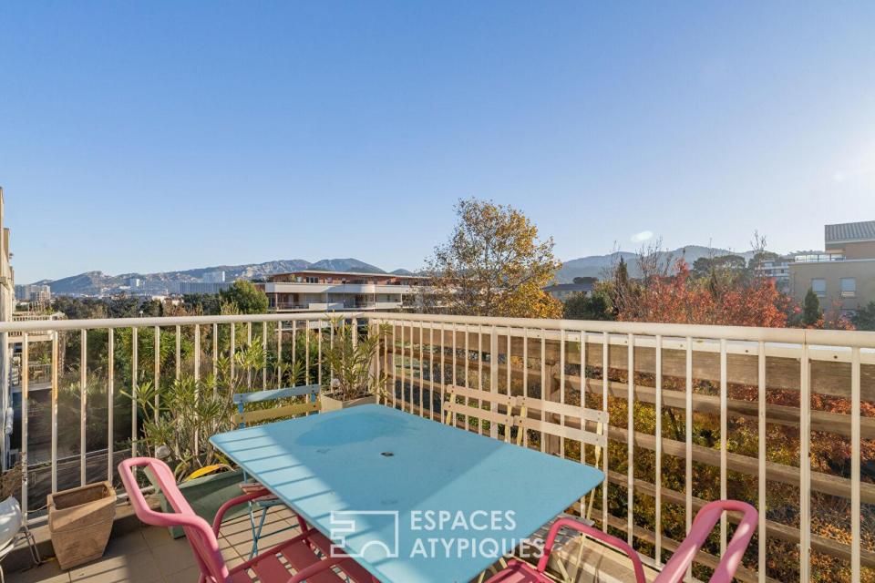 Appartement avec terrasse plein ciel - Parc arboré, résidence sécurisée
