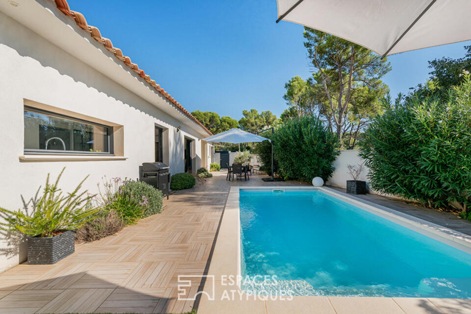 Villa contemporaine : volumes épurés et plain-pied