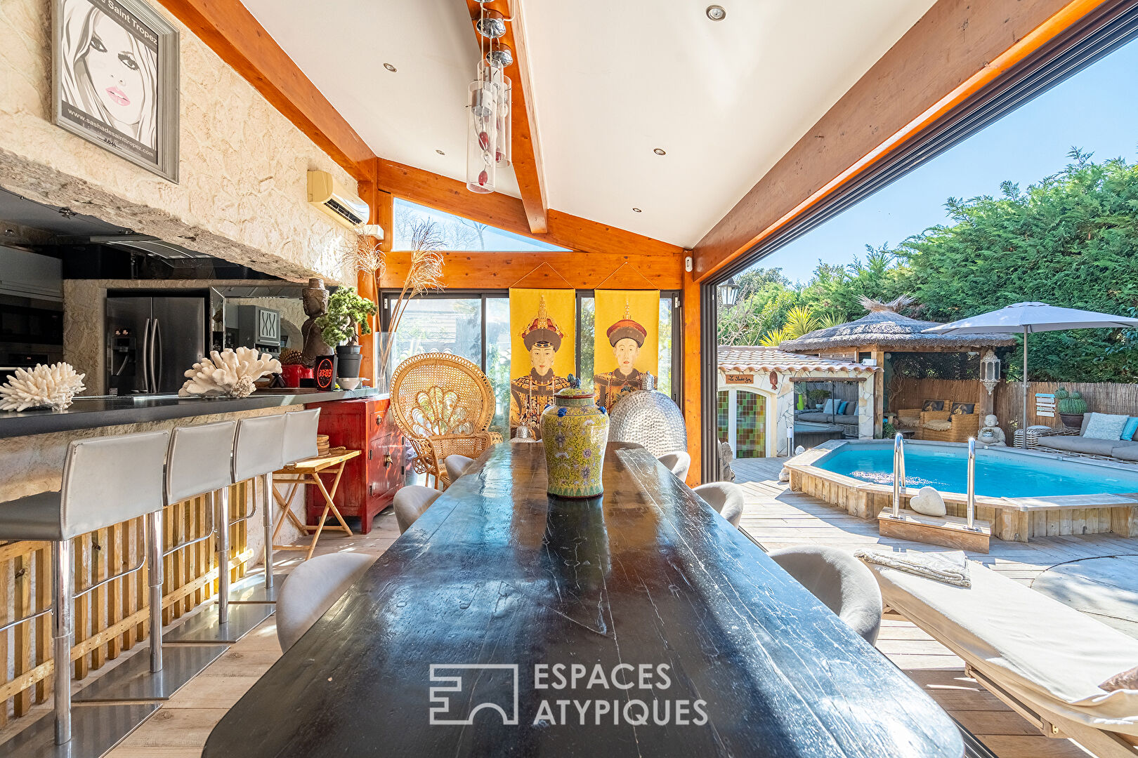 Maison de caractère avec jardin exotique