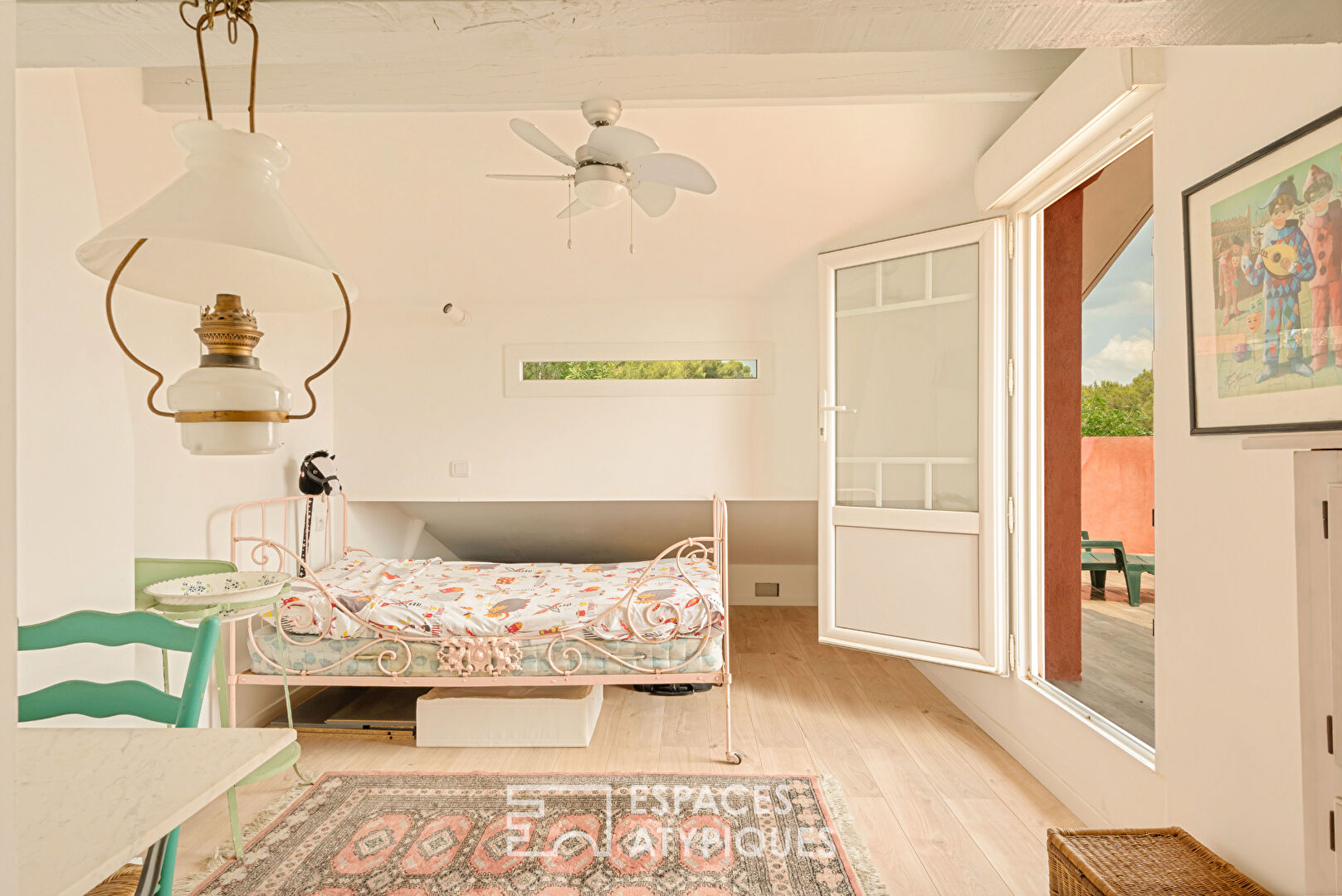 Terraced house with contemplative view