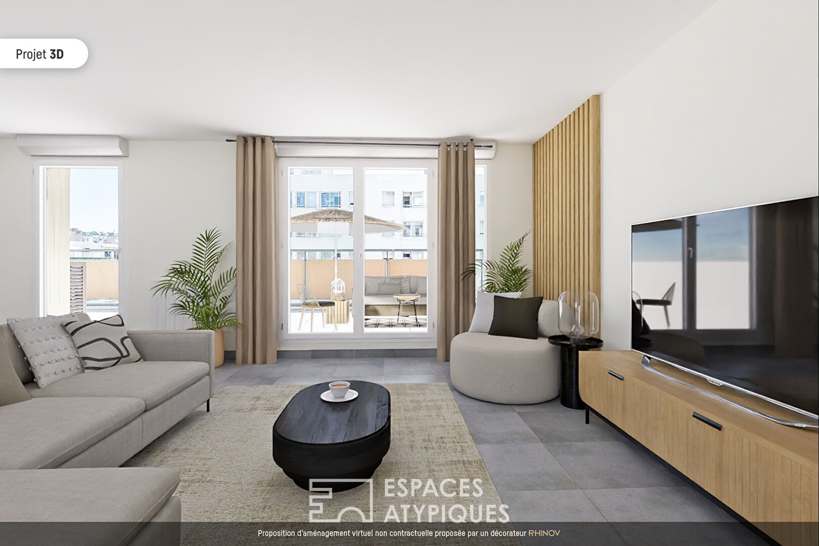 Appartement en étage élevé avec extérieur