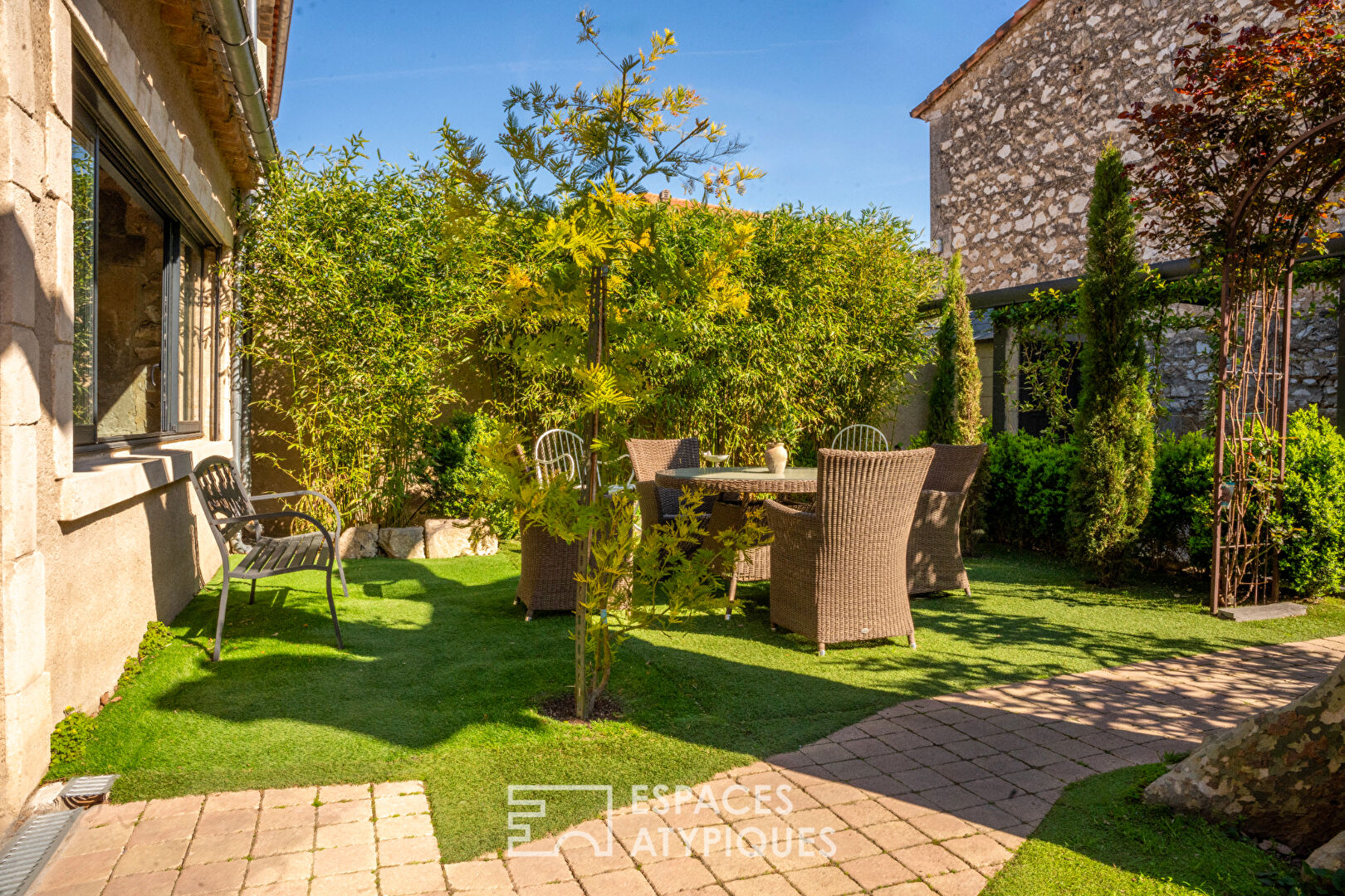 Village farmhouse and its interior courtyard