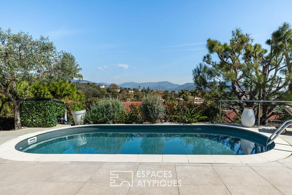 Villa de charme avec vue mer, collines et ville à Nice