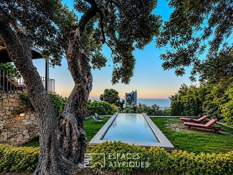 Beausoleil — Villa d&rsquo;architecte contemporaine en « dedans-dehors » suspendue face à Monaco
