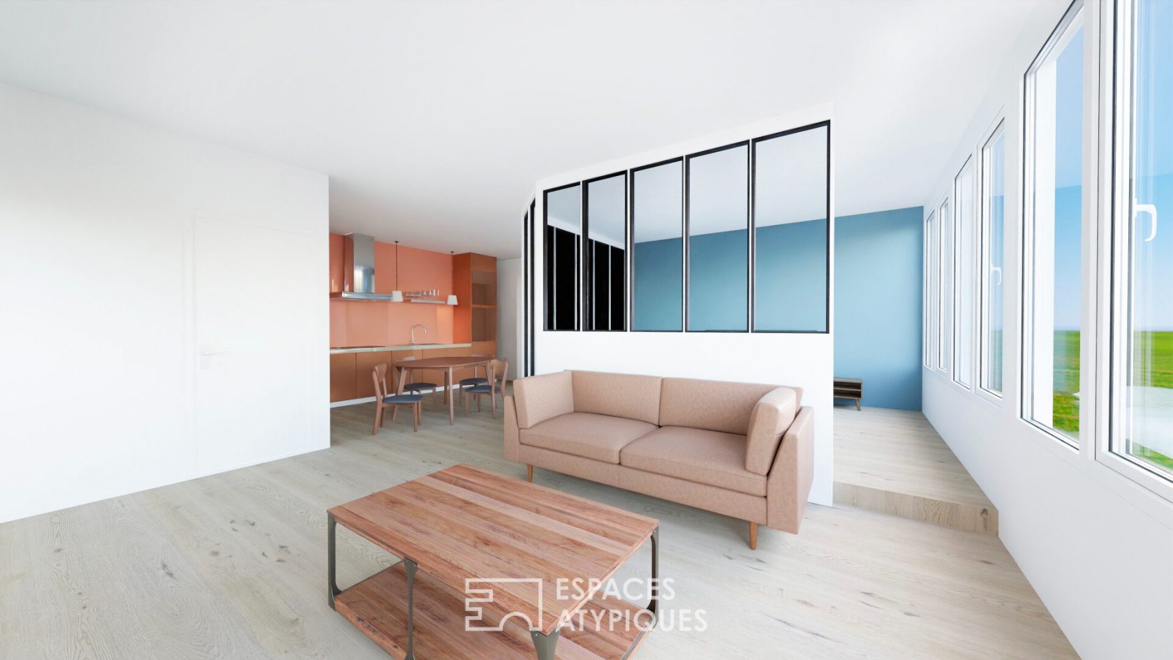 Appartement loft avec jardin