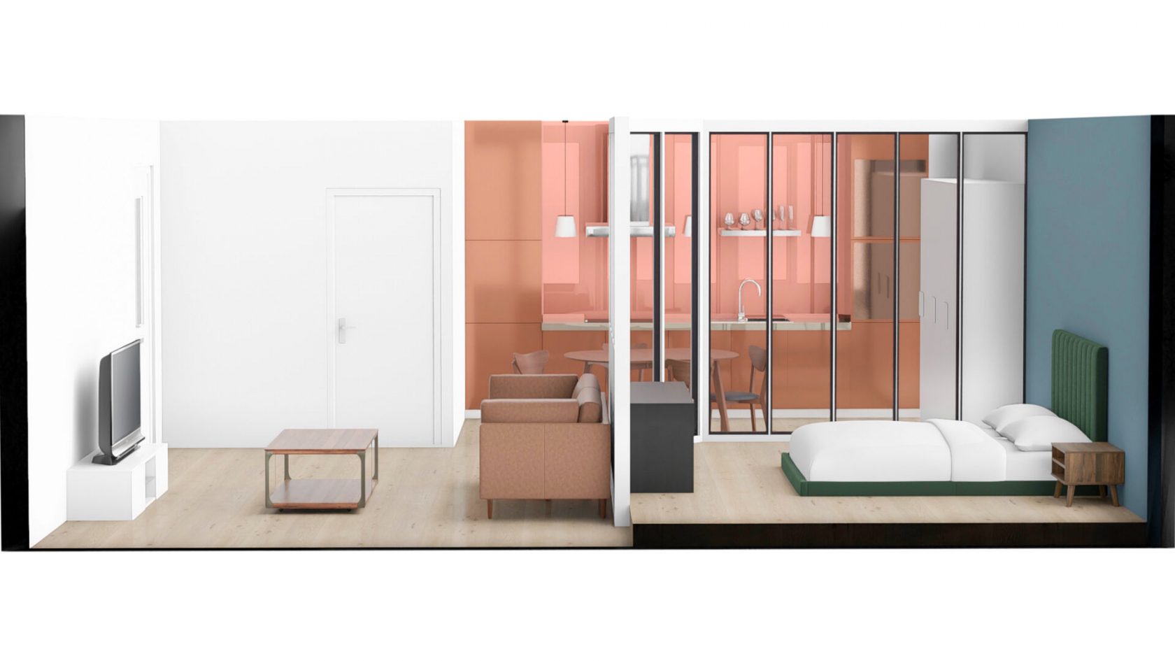 Appartement loft avec jardin