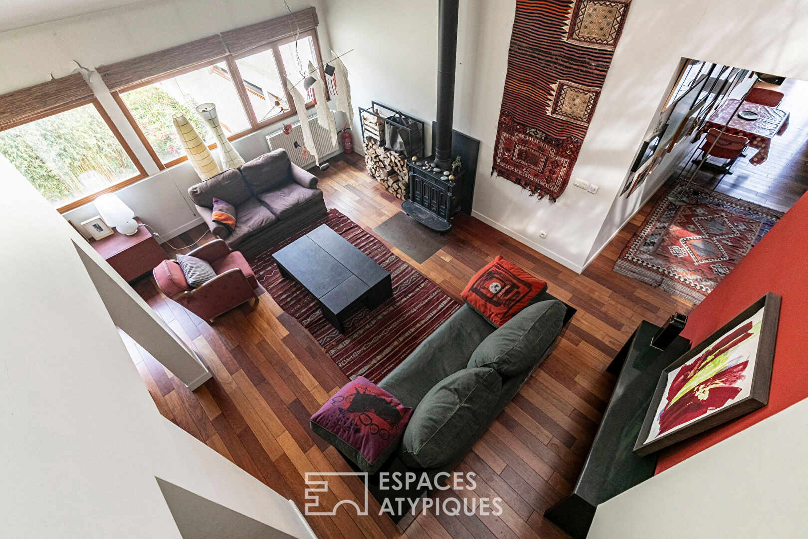 Architect-designed duplex loft and top floor overlooking a lush garden