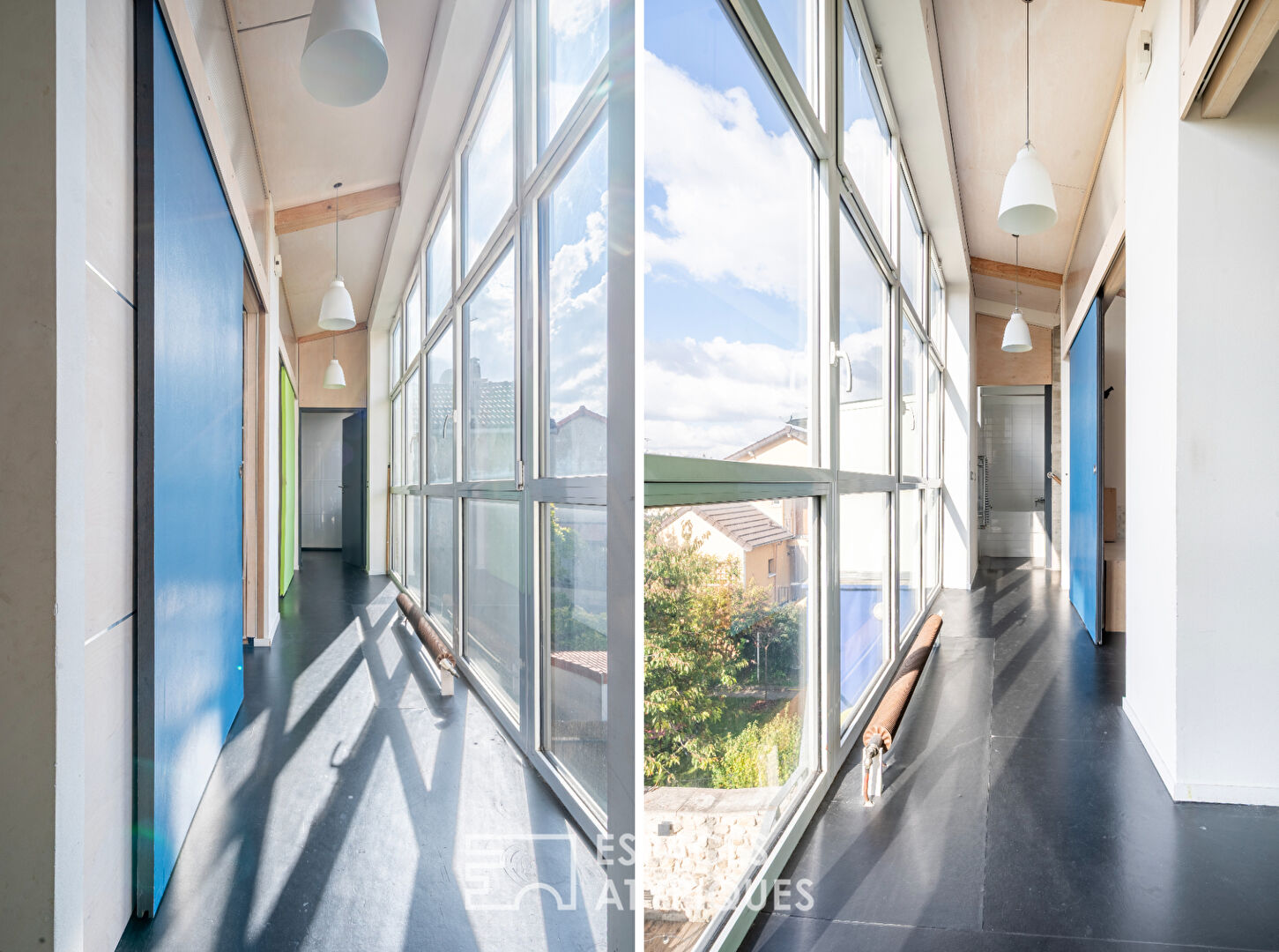 Architect-designed loft-style house with terrace and garden in Vitry