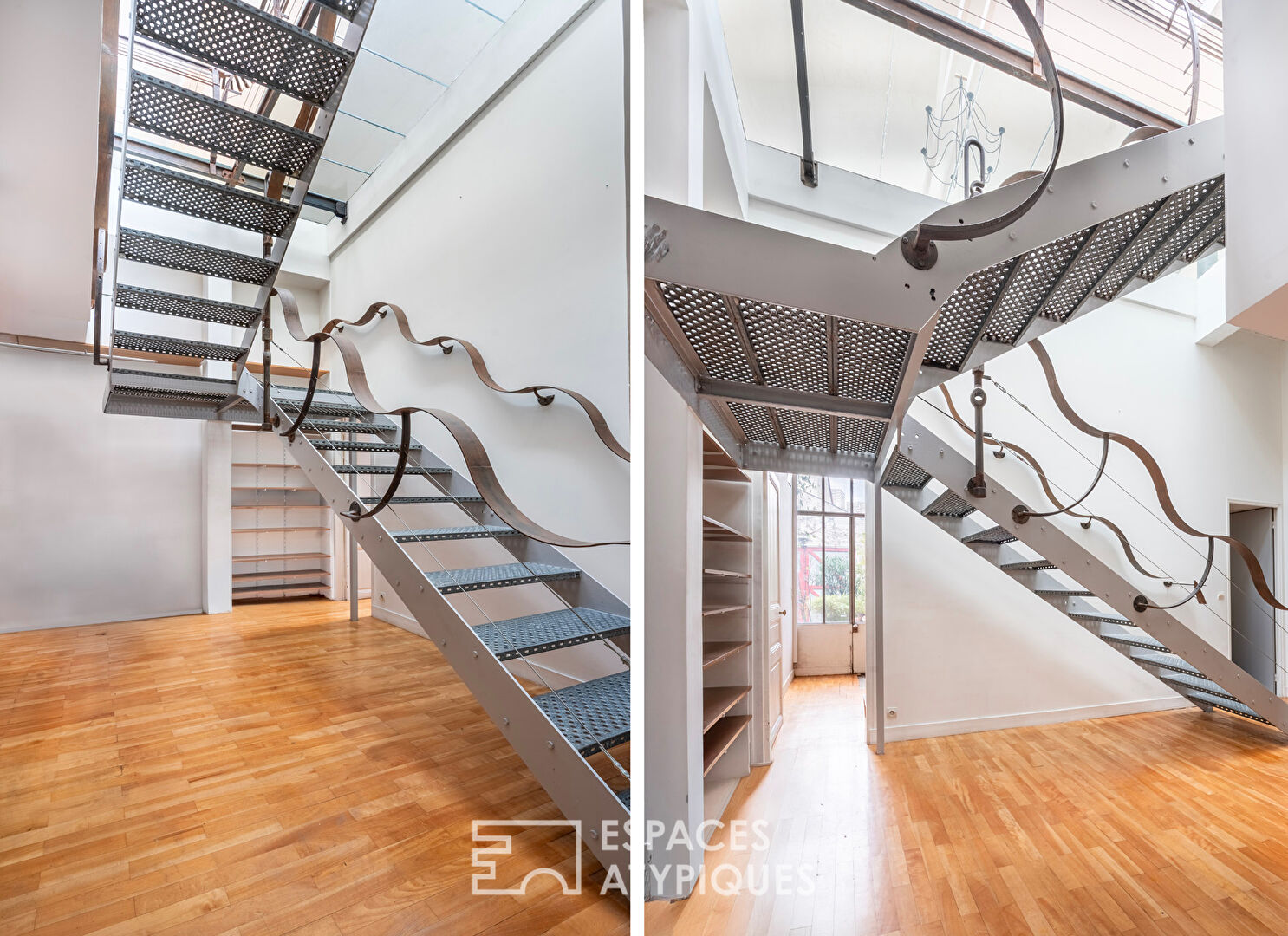 Duplex lumineux sous verrière à la lisière de Paris