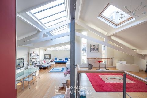Family loft with cathedral roof
