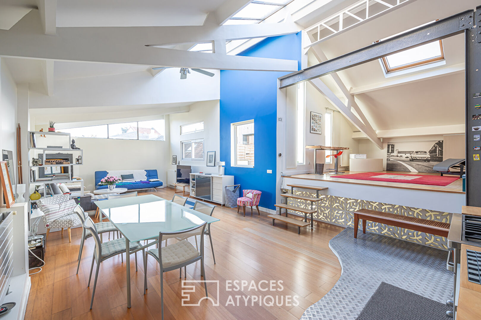 Family loft with cathedral roof