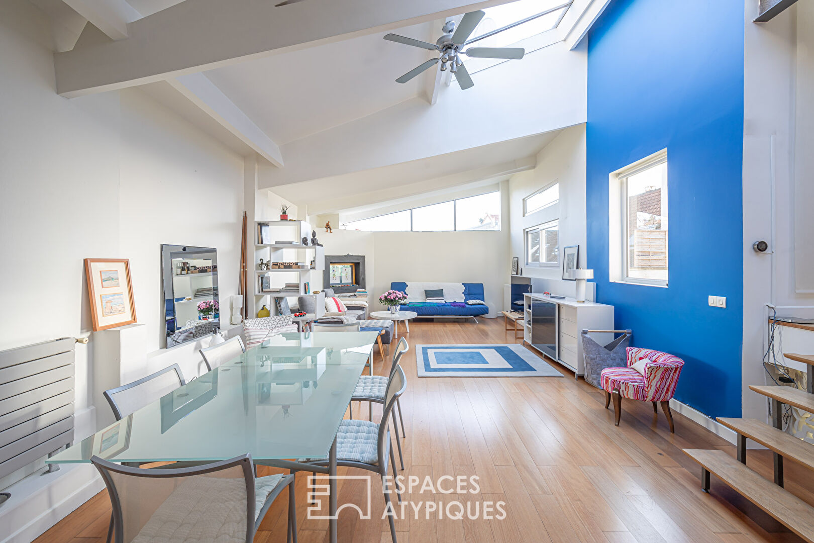 Family loft with cathedral roof