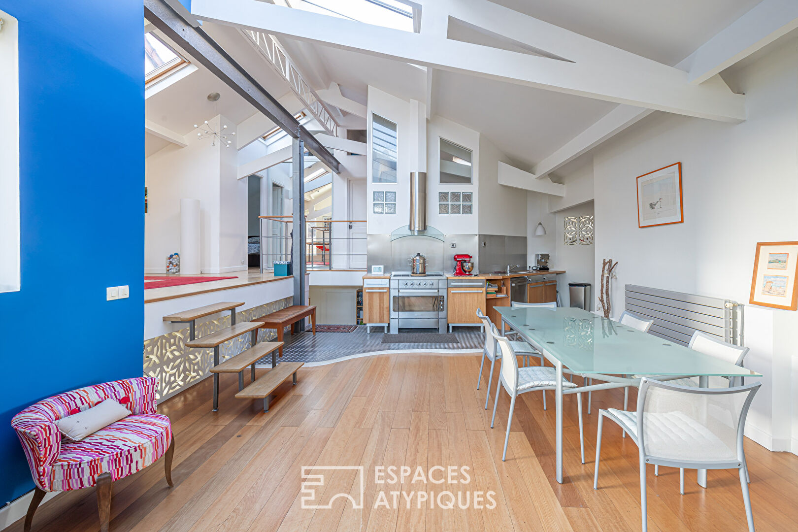 Family loft with cathedral roof