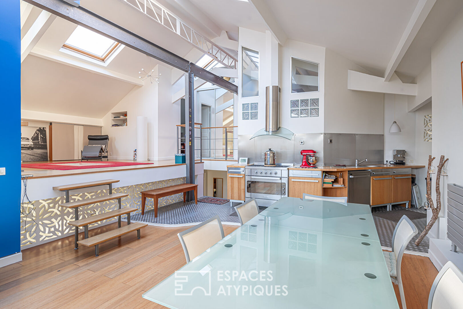 Family loft with cathedral roof