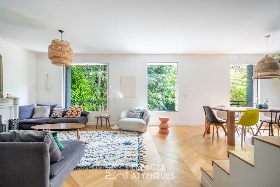 Meulière et contemporaine, rénovée par architecte, en bord de Marne