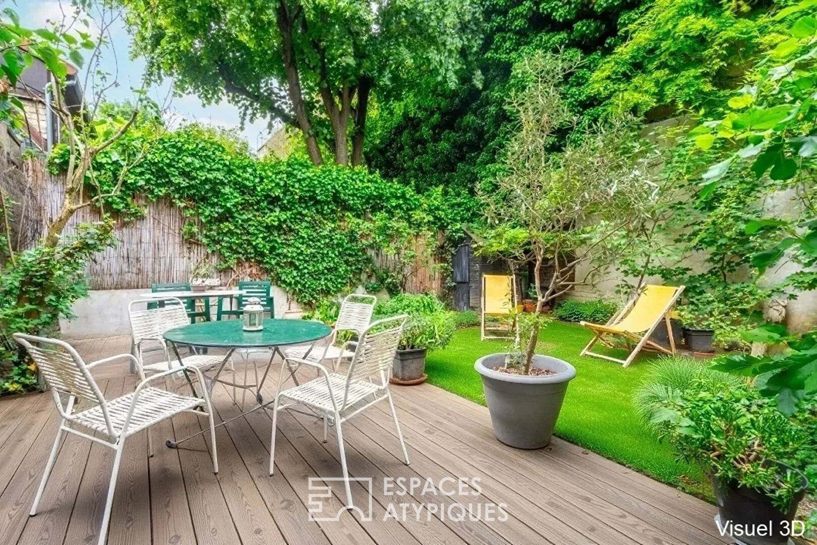 Maison style loft avec jardin