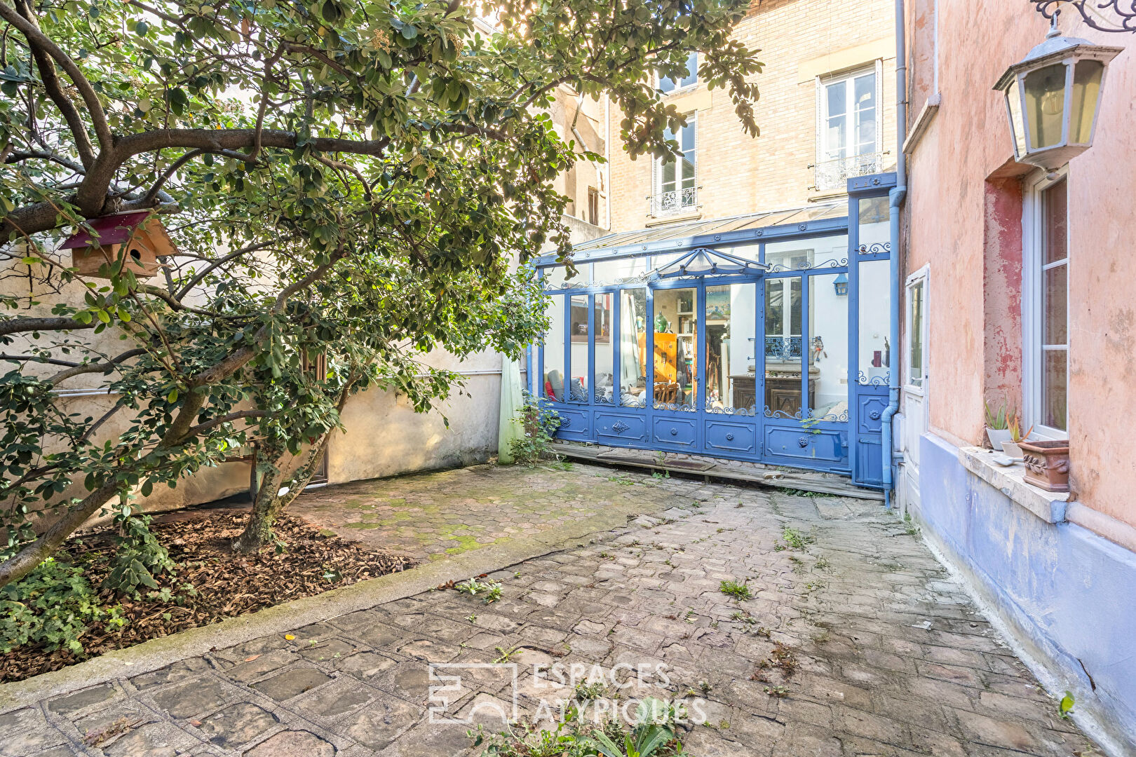Houses with veranda and garden