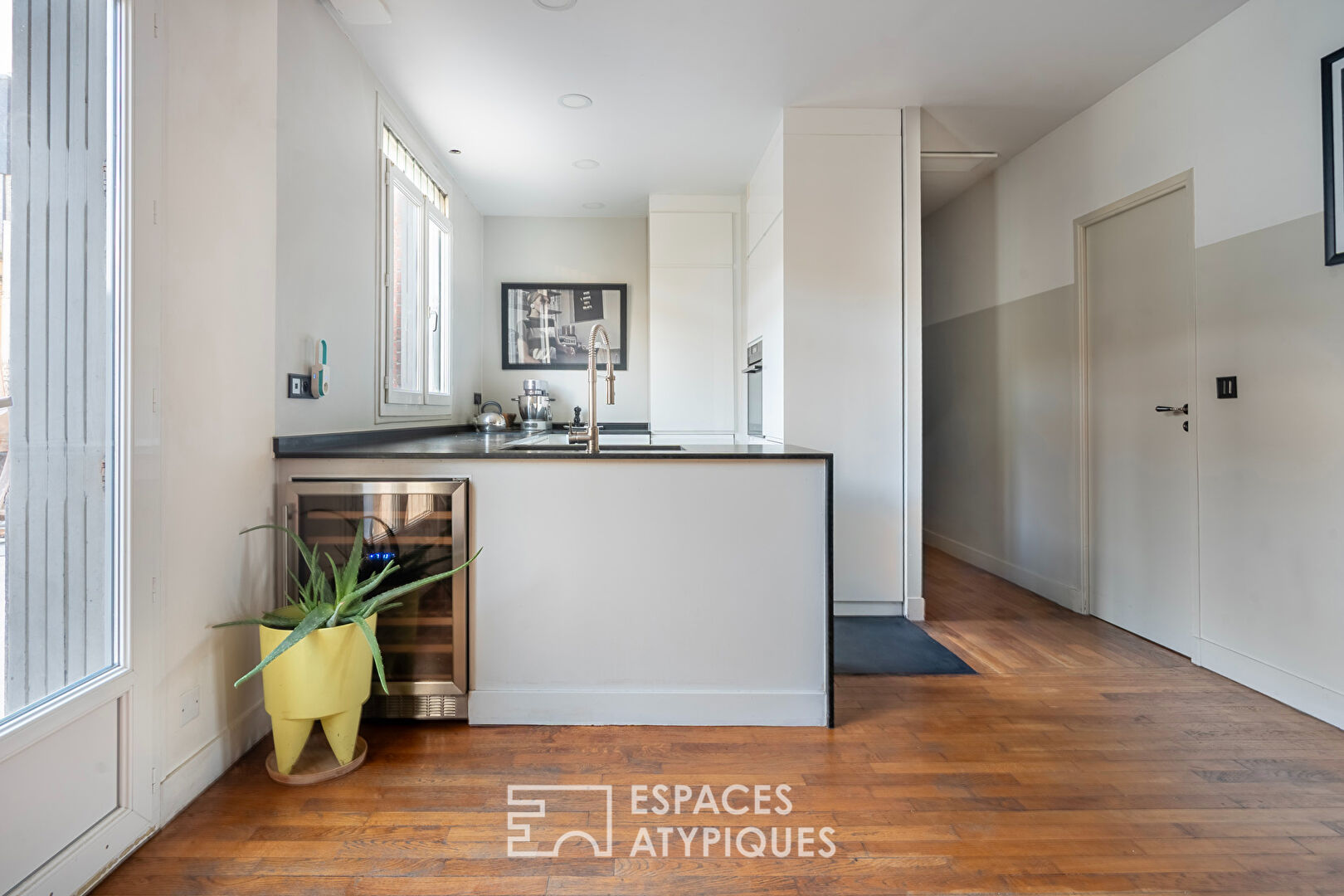 Appartement traversant au pied du canal de l’Ourcq