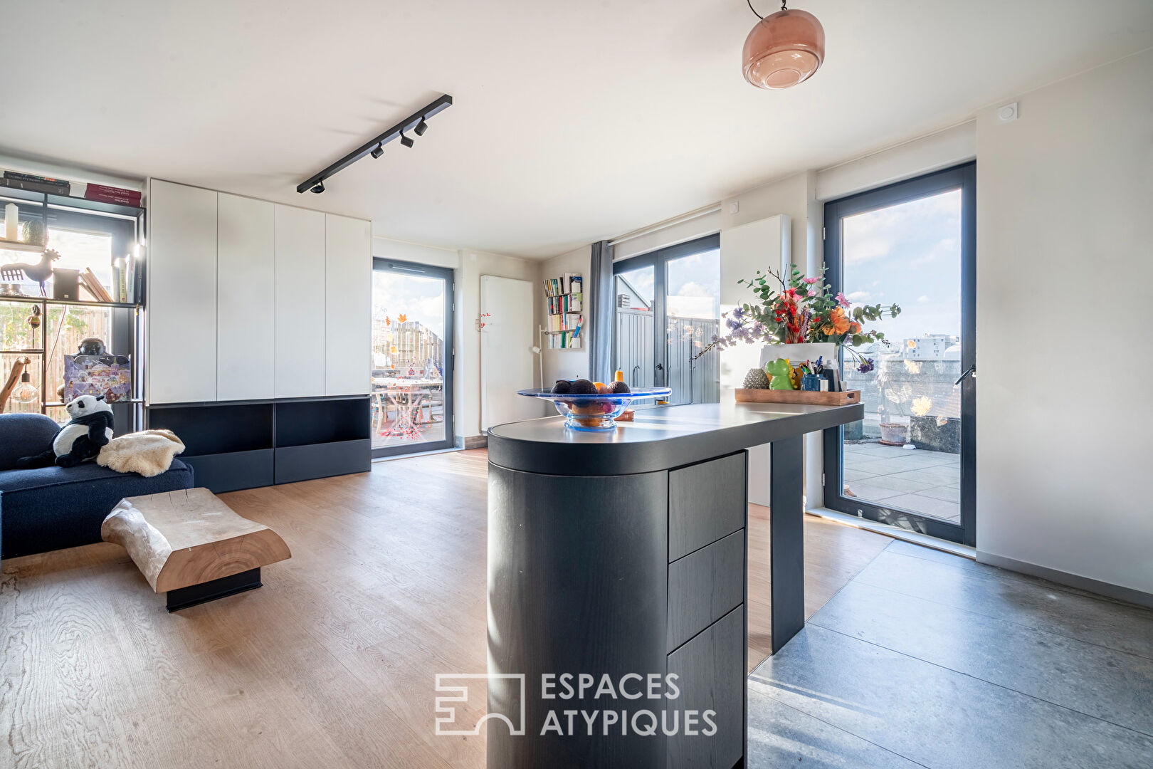 Appartement repensé par architecte avec terrasses