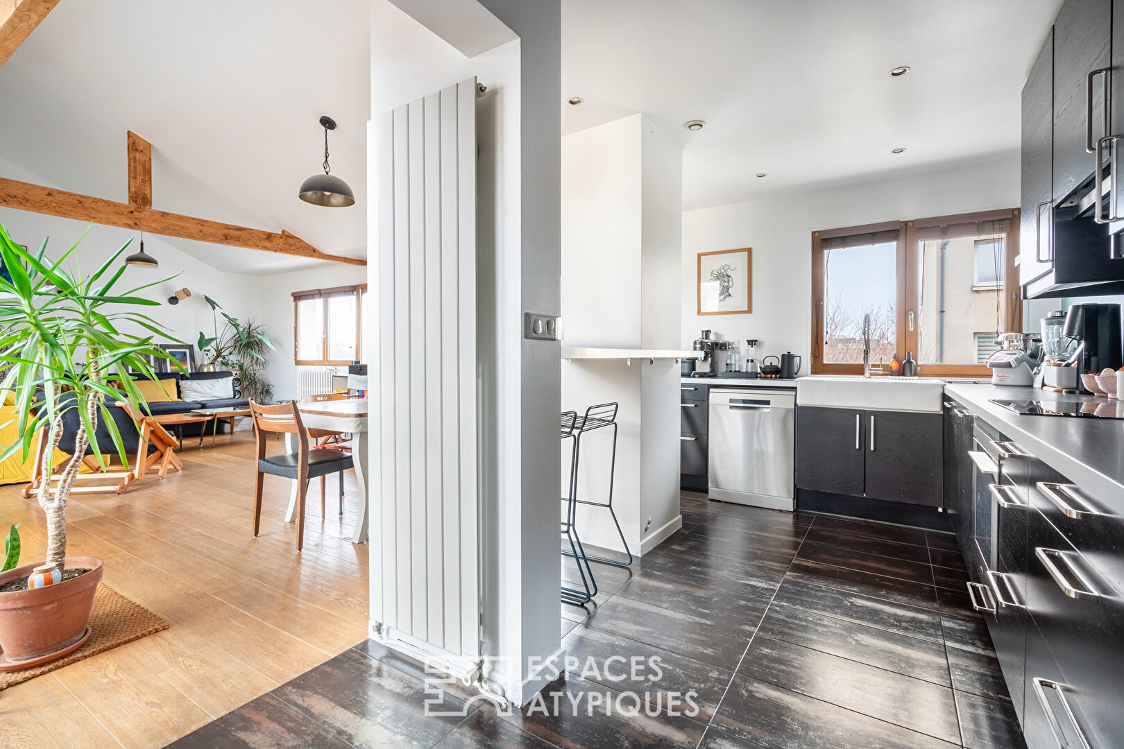 Duplex traversant avec terrasse