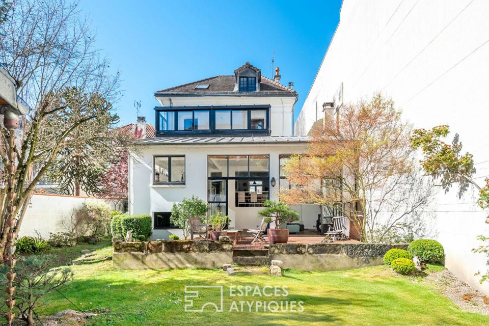 Maison avec extension et jardin d'inspiration japonaise