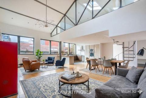 Loft with terrace in a former distillery